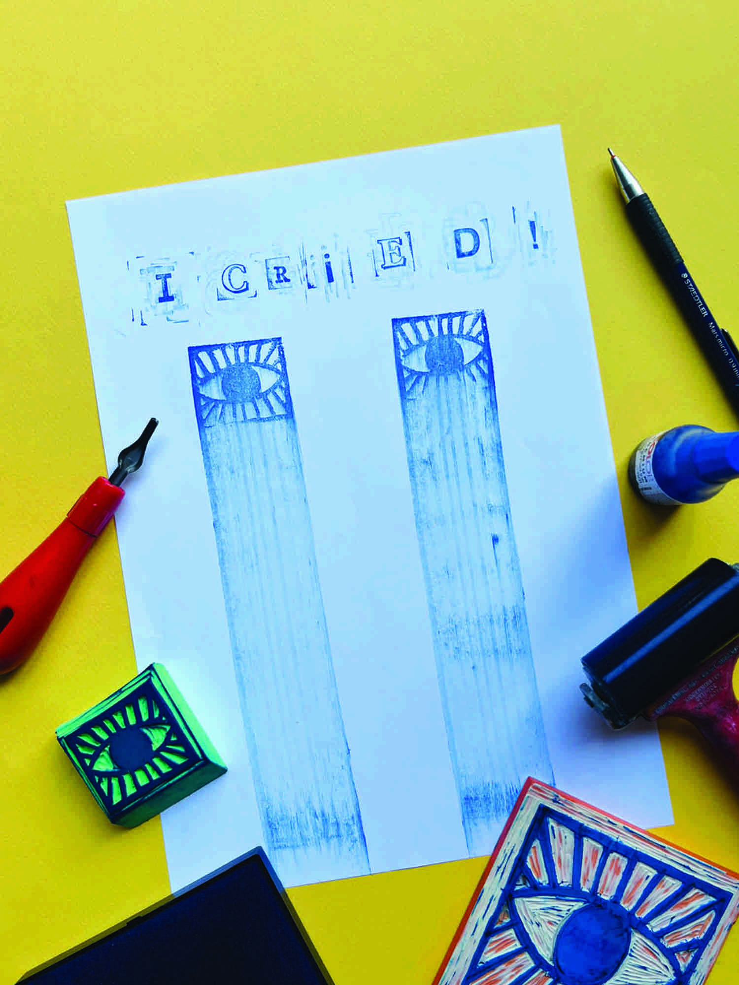 Art work with blue eyes