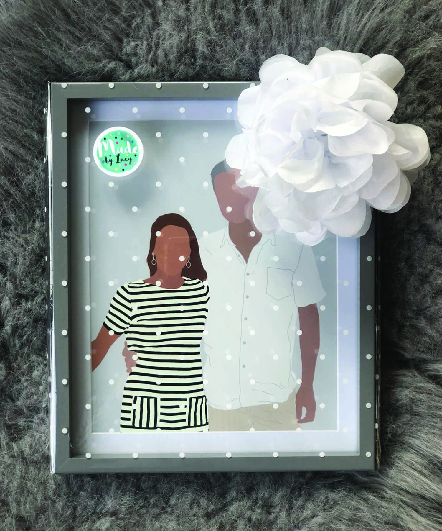 Framed digital portrait of a married couple
